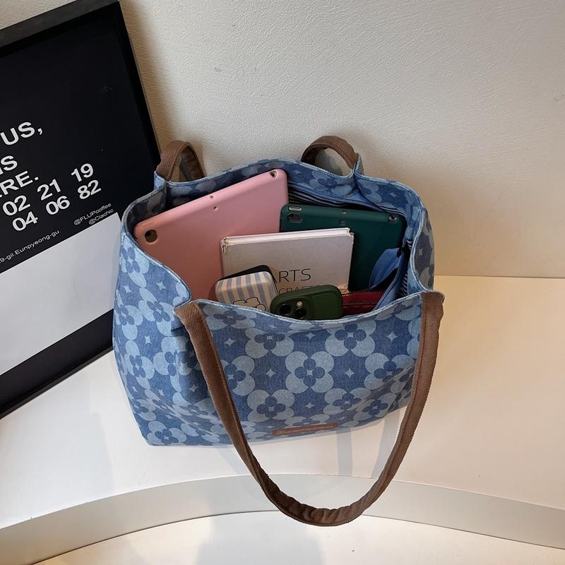 Print Student Shoulder Class Bag Women's Large Capacity Tote Bag