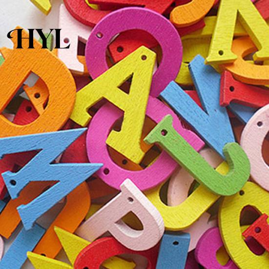 100 Stück gemischte AZ Alphabet Holzbuchstaben Knopf DIY Handwerk Nähen Scrapbooking