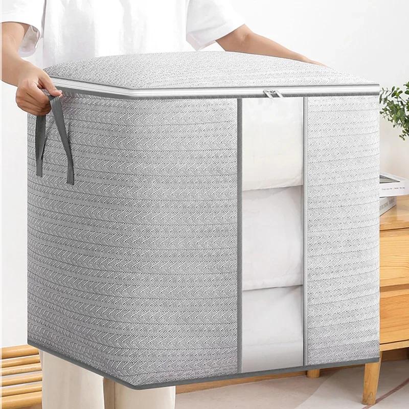 Clothes Storage Bag Big Capacity Duvet Blanket Clothing Sorting Bags Dustproof Clothes Organizer Home Wardrobe Storage Organizer