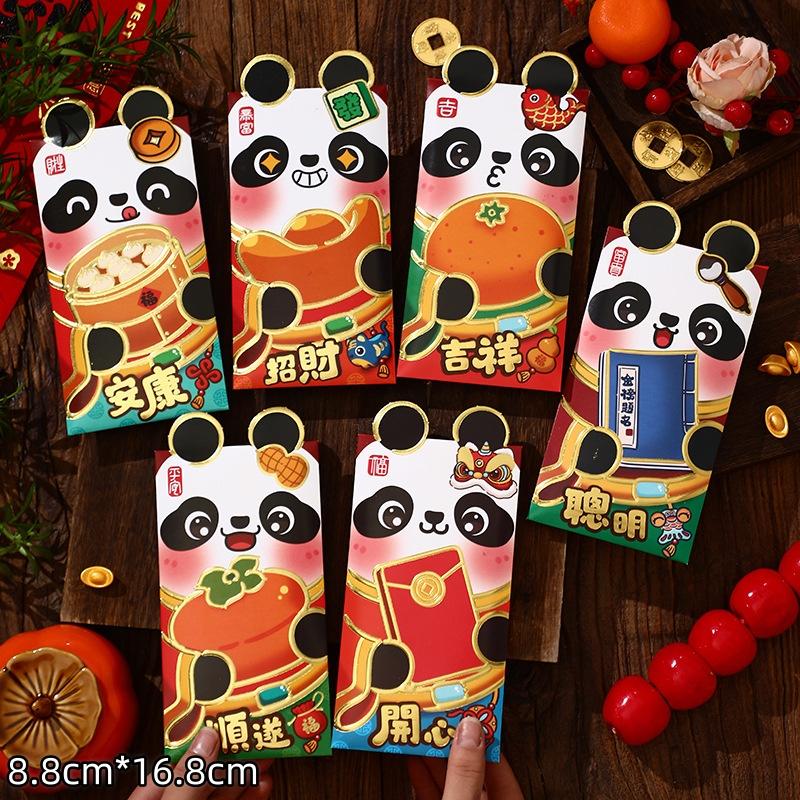 6Pcs 2026 Horse Year Cartoon  Year Red Packet Lucky Red Envelope Creative Spring Festival Birthday Wedding Lucky Money Pouch