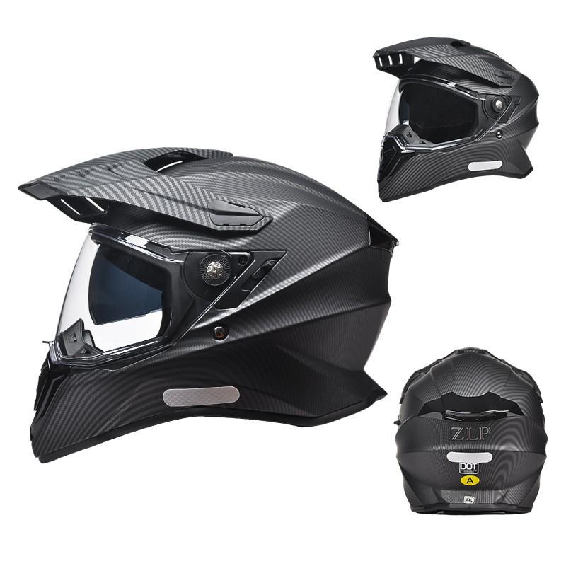 Full Face Motorcycle Helmet Touring Off-Road All Season Riding With Dual Visors ABS Shell Men Women