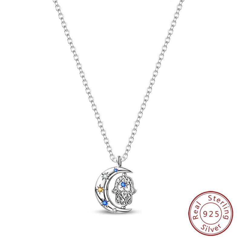 Necklace 925 Silver Cross Moonlight Guardian Dreamcatcher Necklace For Women Fashion Birthday Anniversary Jewelry Gifts