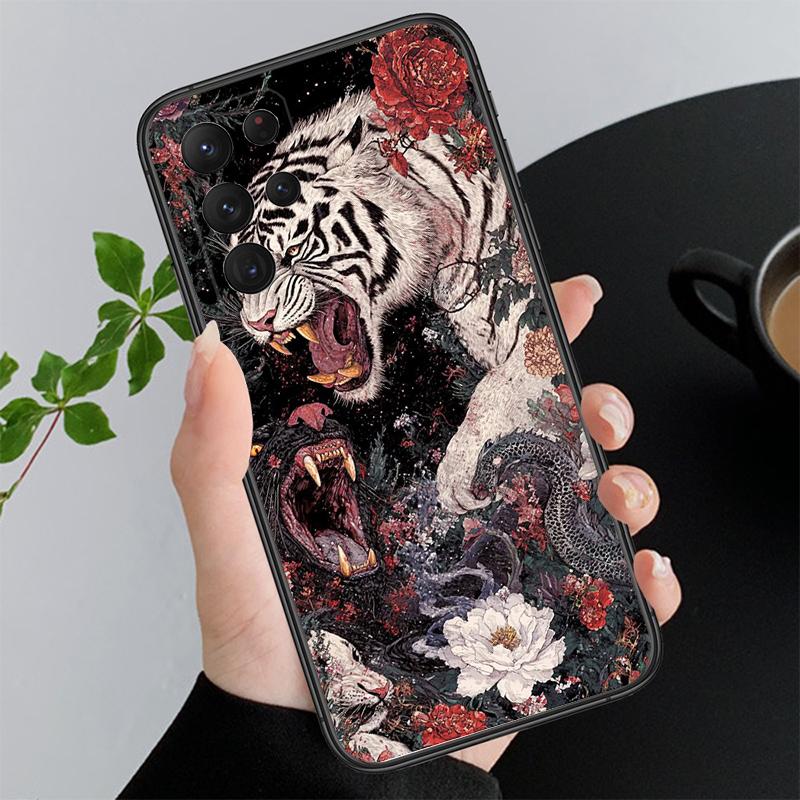 Handyhülle für Samsung A55 A16 A56 A36 A35 A15 A53 A54 A33 A34 A25 A05S A52 A52S A14 A26 A71 Tiger Kunst