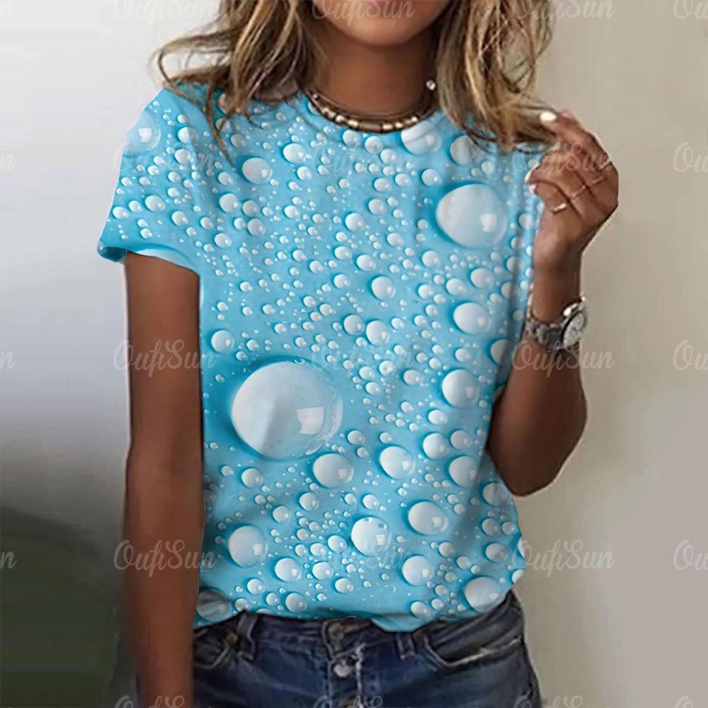 3d Love Print T Shirt Ladies Summer Round Neck Fashion Casual Loose T Shirt Summer Oversized Short Sleeve Tops Design Clothing