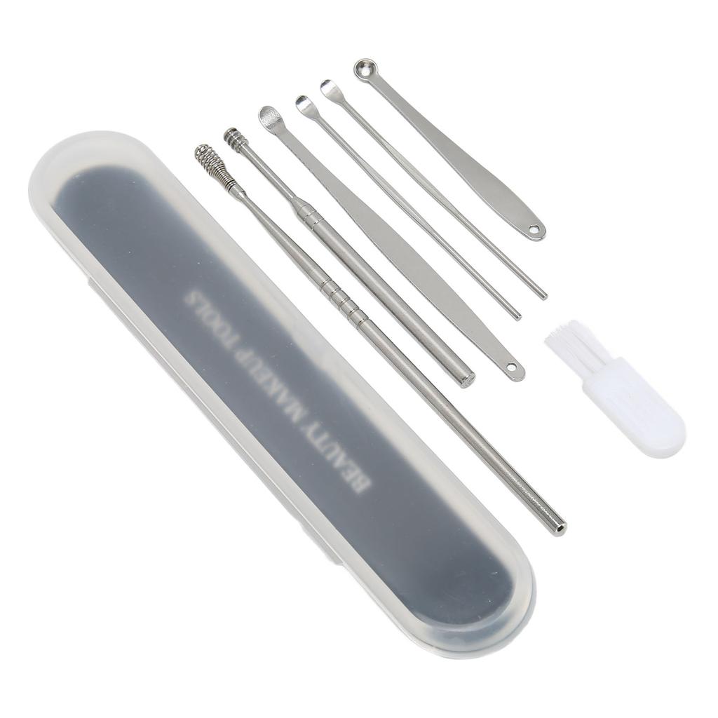 7Pcs Spring Earwax Cleaner Tool Set Portable Stainless Steel Ear Pick Set for Ear Cleaning