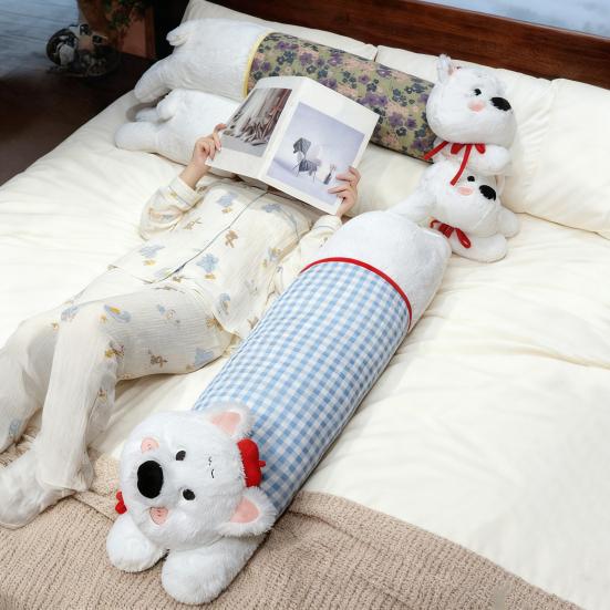 Long Dog Pillow Stuffed Animal Cute Puppy Leg Pillow Fluffy Back Support Cushion Cuddly Plush Toy for Side Sleeping Sitting