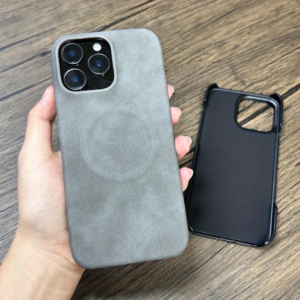 Luxury Magnetic Wireless Charge Phone Case for Iphone 16 15 14 13 Pro Max Faux Leather Protection Cover