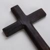 Suministros religiosos Cruz católica cristiana colgante de pared artesanía de madera negra decoración de pared cruzada