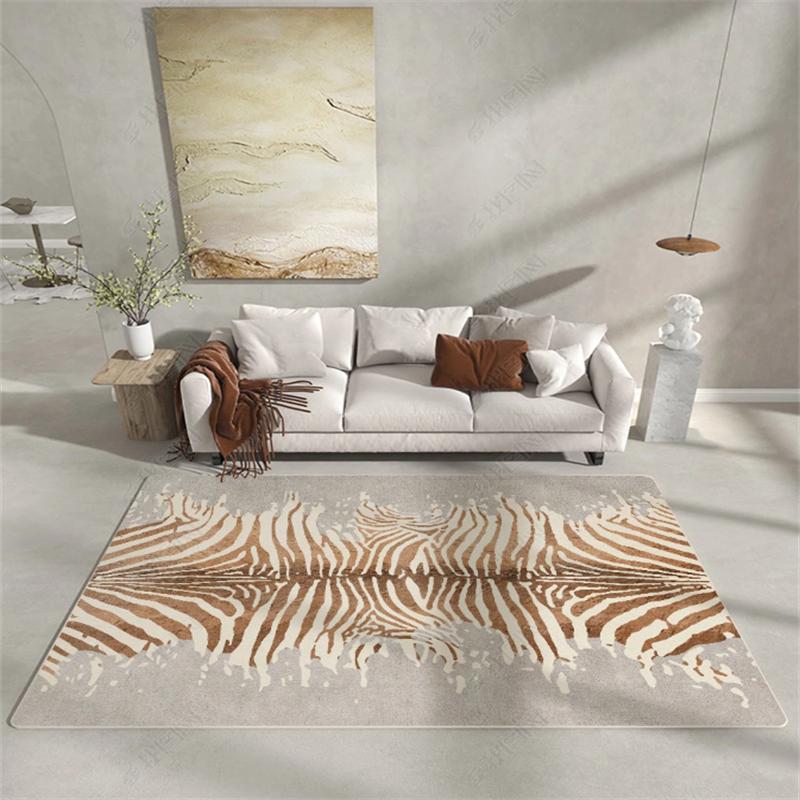 Modern Living Room Decoration Carpet Home Zebra Pattern Study Cloakroom Carpets Bedroom Bedside Non-slip Rug Luxury Floor Mats