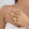 Retro Punk Exaggerated Open Finger Rings for Women Men Geometric Gold Silver Color Knuckle Joint Ring Set 2025 New Jewelry Accessories