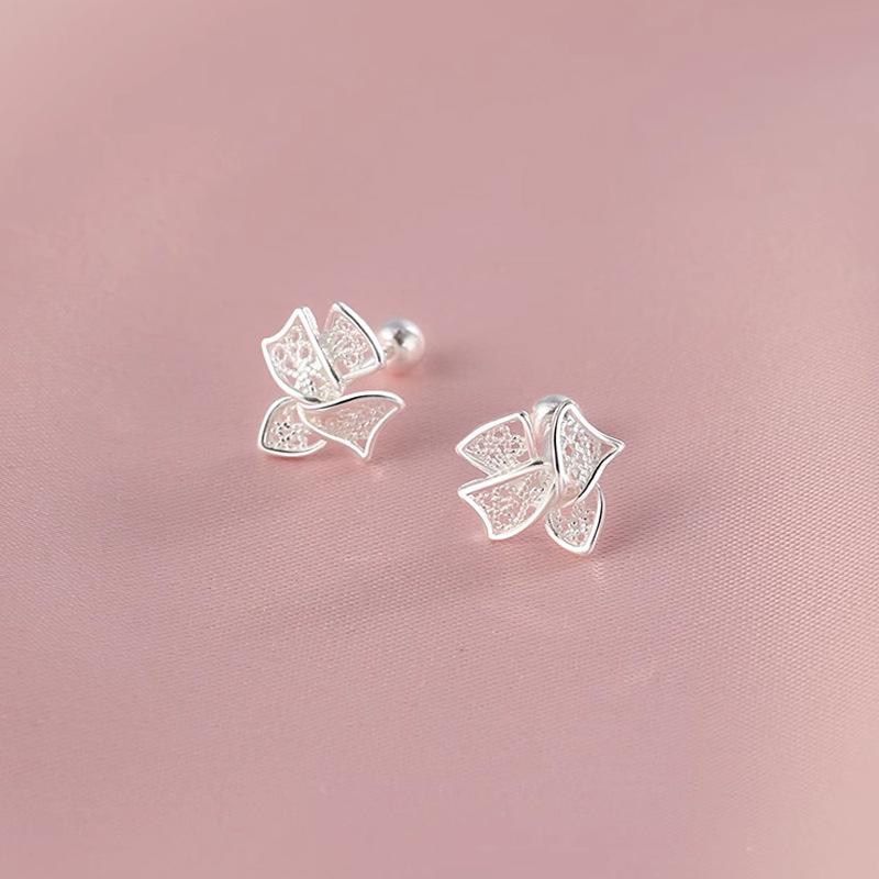 Female Summer Hollow Bow Earrings