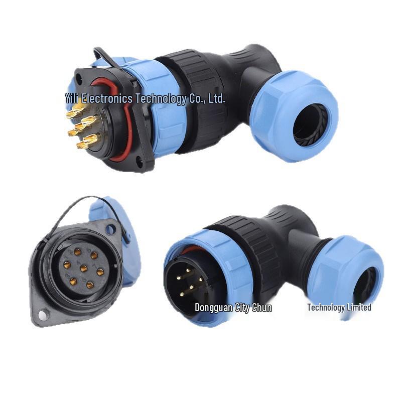 SP29 Elbow Rhombus Socket Waterproof Aviation Connector, 2-26 Core, Weipu IP68 Industrial Plug-In Connector