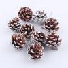 White Painted Natural Pine Cone Ornaments - Set of 9 Christmas Tree Decorations