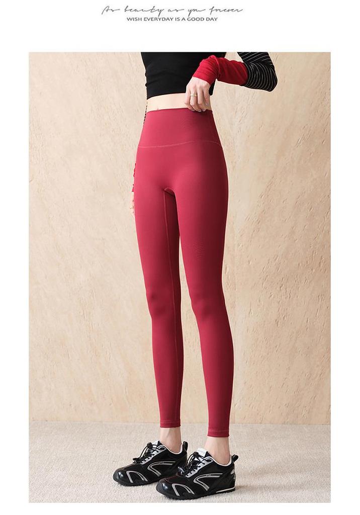 Damen High-Waist Bauchkontrolle Tasche Haifischhaut Leggings: Frühlings-/Herbst-Yogahosen, 9/10 Länge Radsport-Außenbekleidung