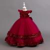 2025 New Elegant Girl Wedding Dress Sequined Mesh Princess Dress 4-12 Year Old Girl Graduation Party Prom Evening Dress