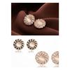 Women's Round Cubic Mix Wedding Guest Look Earrings
