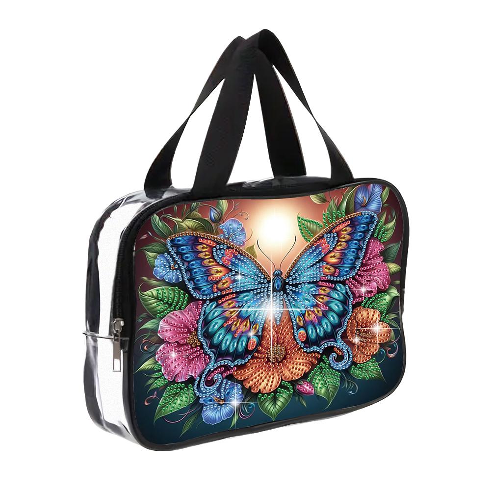 DIY Diamond Art Crystal Rhinestone Cosmetic Bag Zipper Closure 5D Diamond Painting PVC Pouch Large Capacity for Home Decor Gift