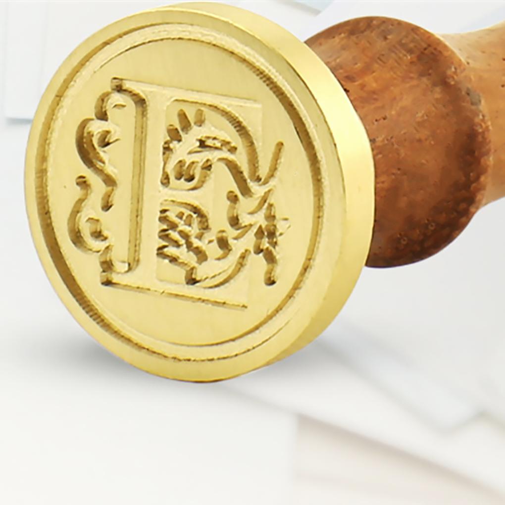 Letters Sealing Wax Seal Kit Retro Seal Stamp Set with Wood Handle and
