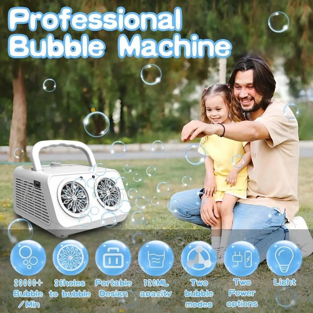 Outdoor Small Portable Bubble Maker 26 Holes Kids Bubble Gun Automatic Professional Bubble Machine