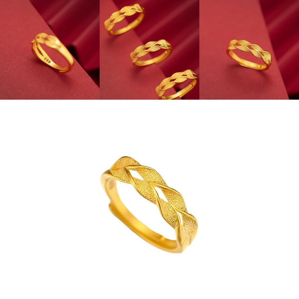 Modern Gold-plated Wheat Spike Ring Adjustable Design For Fashion-forward Women
