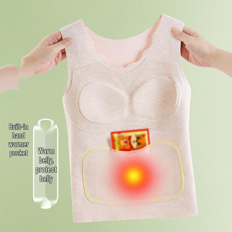 Anfiya 2025 Women's Warm Belly Protector Vest with Baby Patch, Sleeveless Cationic Underwear.