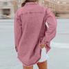 Women's Fashion Washed Denim Shirt Jacket With Frayed Hem Color Outerwear