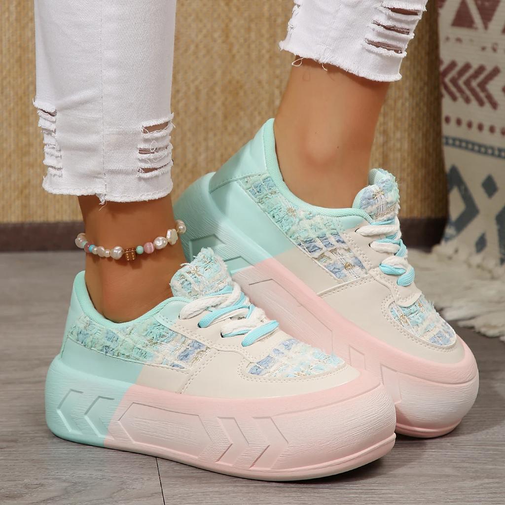 2024 New Women Trend Lace-up Outdoor Antiskid Platform Shoes Women Anti-slip Comfortable Sneakers Zapatos De Mujer