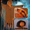 Halloween Hanging Pumpkin Ghost with Lighted Head Sound Rotating Motion Spooky Skeleton Props Outdoor Tree Porch Garden Party Decoration