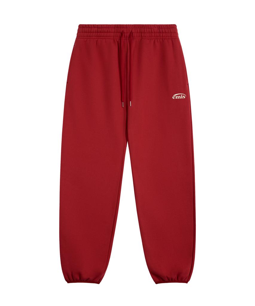 Imiseu Logo Jogger Sweat Pants-Red