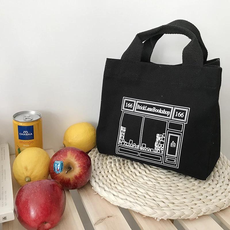 Lancheira De Lona, Bolsa Pequena De Pano De Algodão Para Piquenique, Recipiente Para Jantar, Bolsa Para Armazenar Alimentos Para