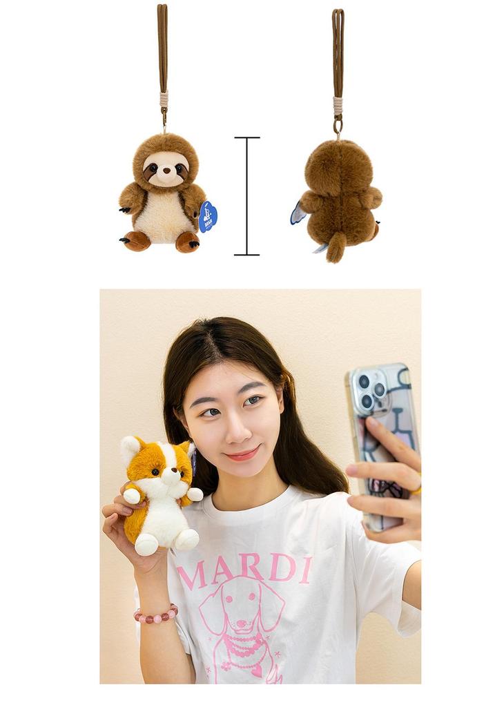 Panda Husky Plush Toy & Sloth Lemur Terrier Phone Holder Doll