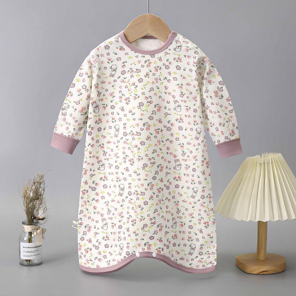 Kids' Pure Cotton Long Sleeve Anti-Kick Onesie Pajamas for All Seasons