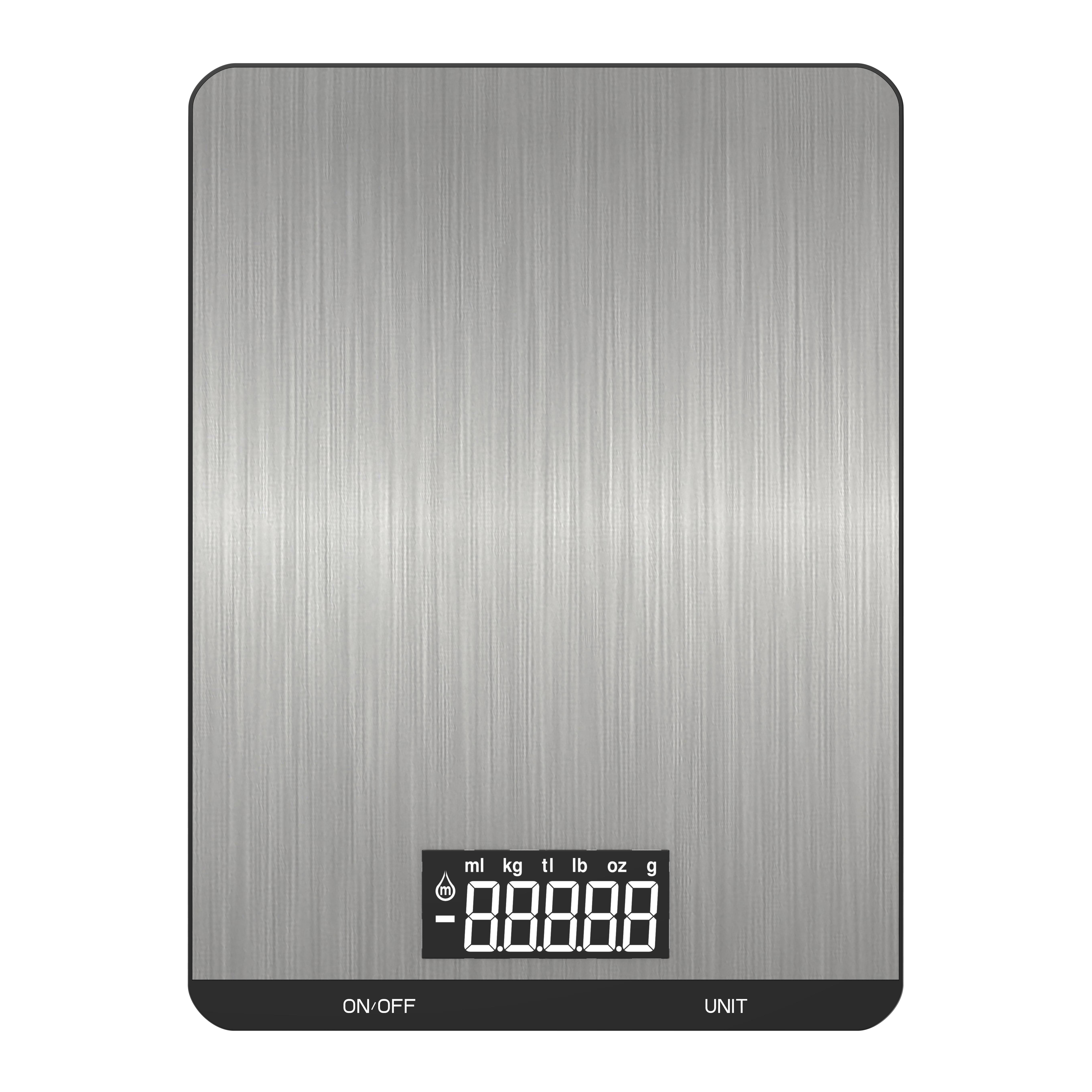 Changxie High Quality Electronic Weighting 5kg 10kg Digital Kitchen Scales Rectangle Food Scale Weighing Scales (black,5 kg&1g&21*15.5*1.6cm)