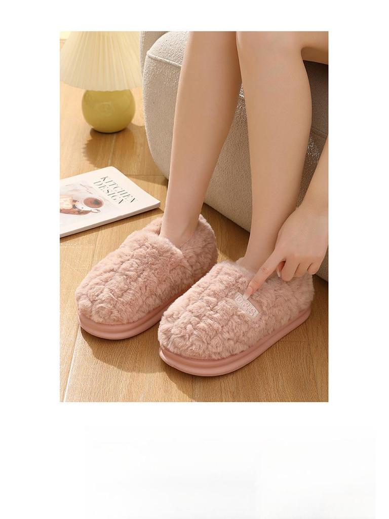 Pantofole Invernali da Uomo 2025 in Peluche di Cotone per Interni/Esterni - Suola Spessa e Tallone Coperto.
