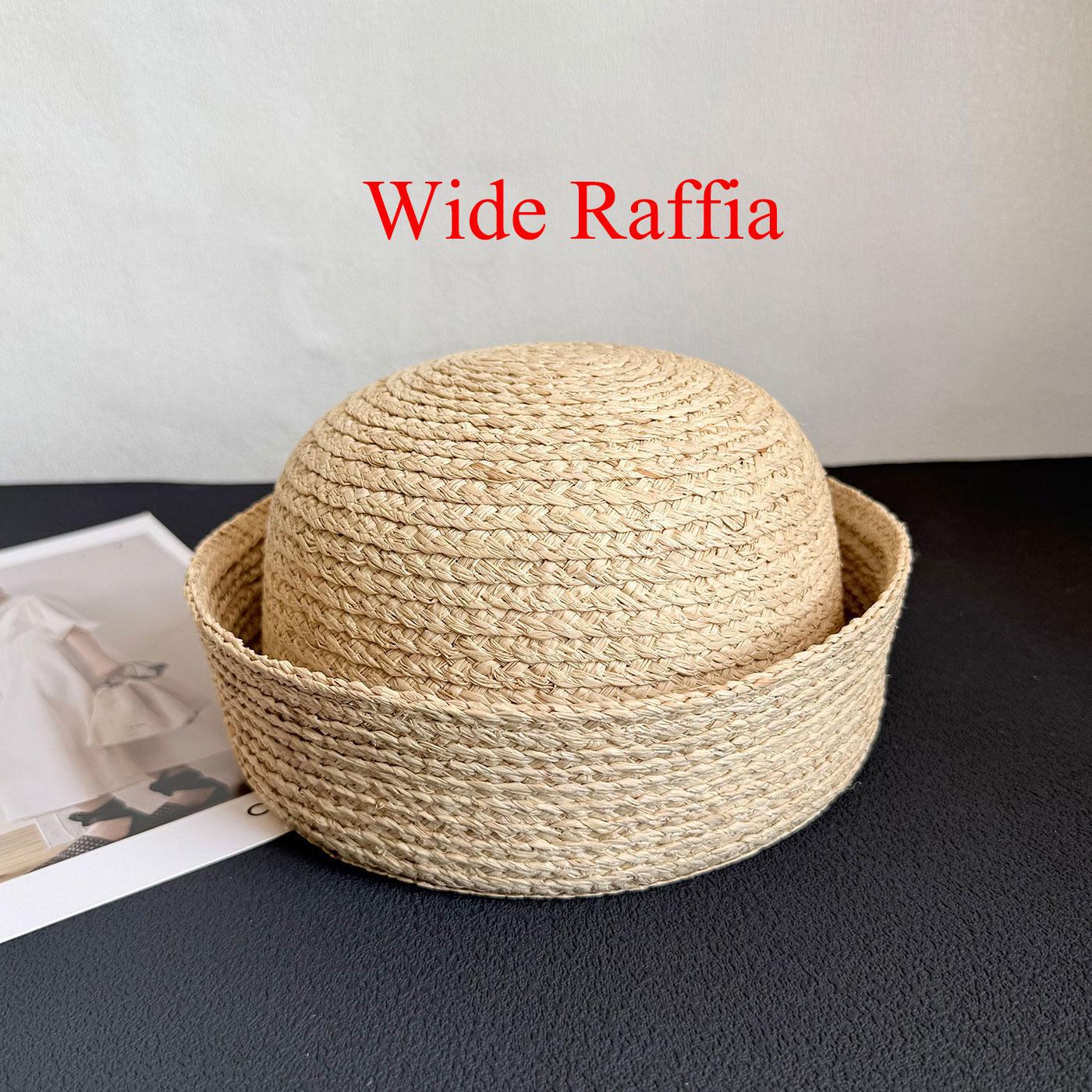 

European American Fashion 100% Raffia Handmade Fisherman s Bucket Hat Women s Summer Sunhat Fashion Accessories Medicine Box Hat 55-59cm