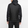 Nike Warme einfarbige Sport-Trainings-Baumwolljacke mit Kapuze für Herren Oberbekleidung Schwarz BV6299-010
