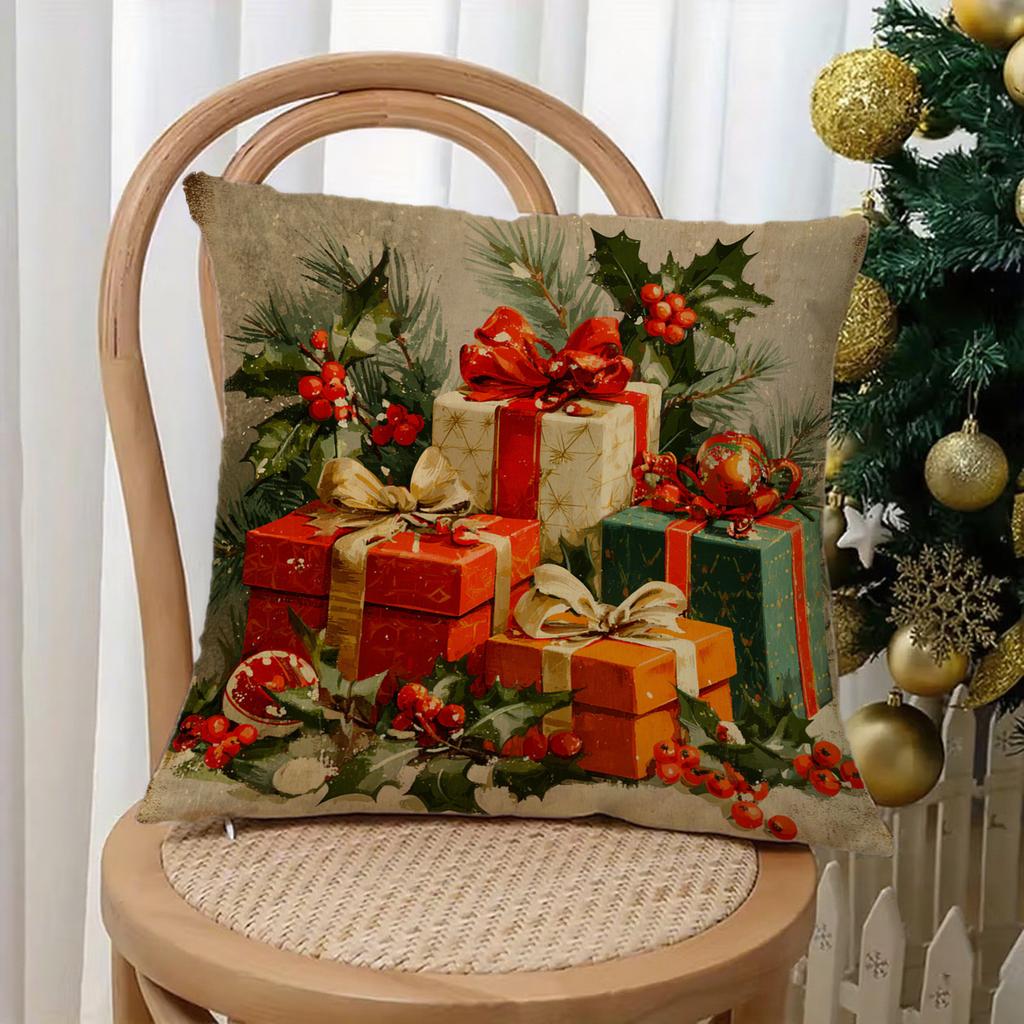 Santa And Snowman On Christmas Pillowcasesuitable For Sofa Car Bedroom Decorative Cushion Cover Pillow Cover