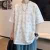 Short-sleeved unisex solid color 2026 new summer American style trendy brand t-shirt, trendy tie-dye clothing, loose half-sleeve top