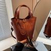 Chic Retro Style Women's Bucket Bag For Fall Casual Crossbody Fashion Accessory
