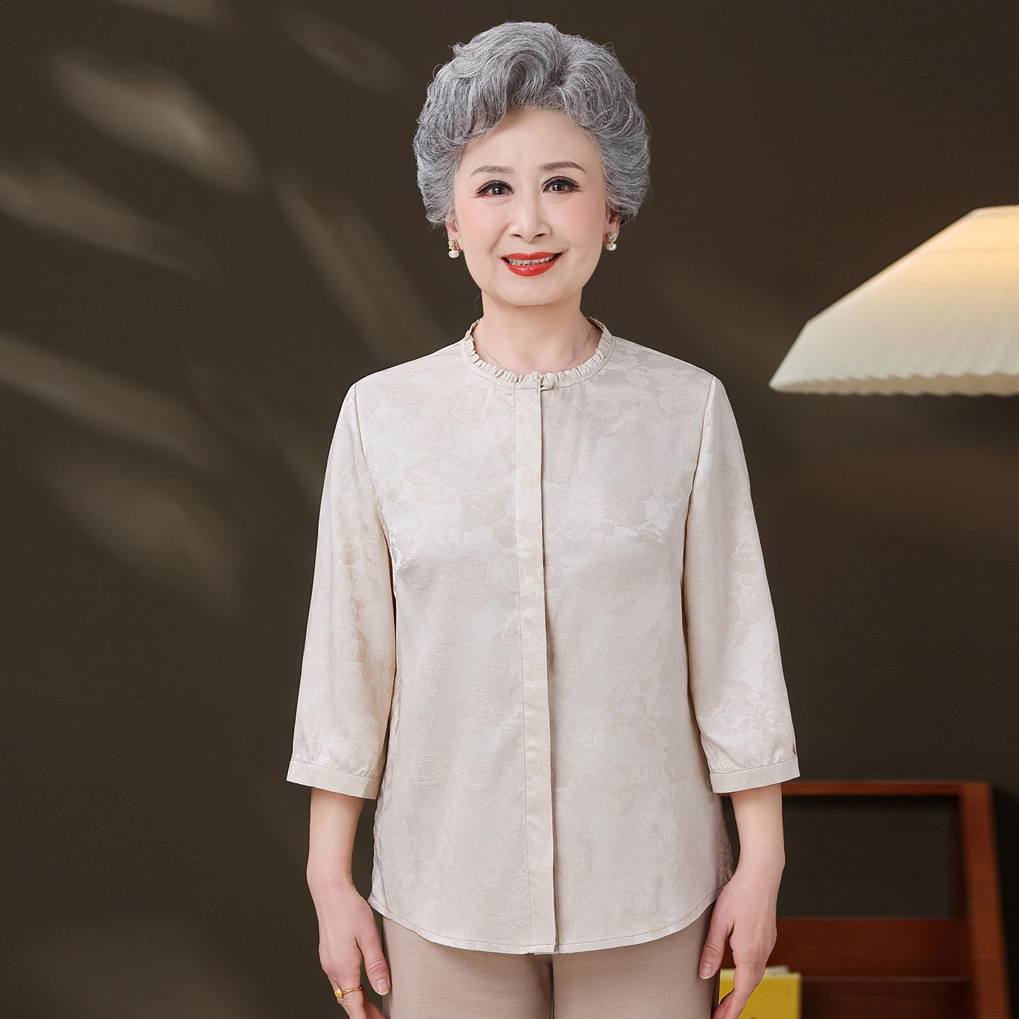 

Spring Fashion National Style Shirt for Middle-Aged & Senior Women L【recommended under 100 pounds】