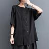 Camicie e camicette vintage in cotone a maniche corte oversize per camicetta Top estivi casual larghi da donna camicia con bottoni