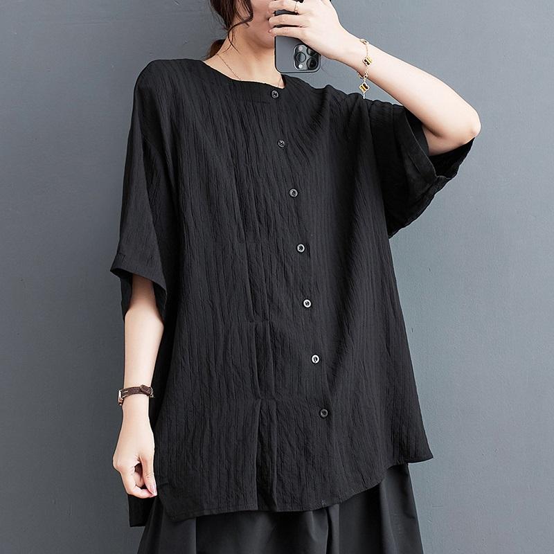Camicie e camicette vintage in cotone a maniche corte oversize per camicetta Top estivi casual larghi da donna camicia con bottoni