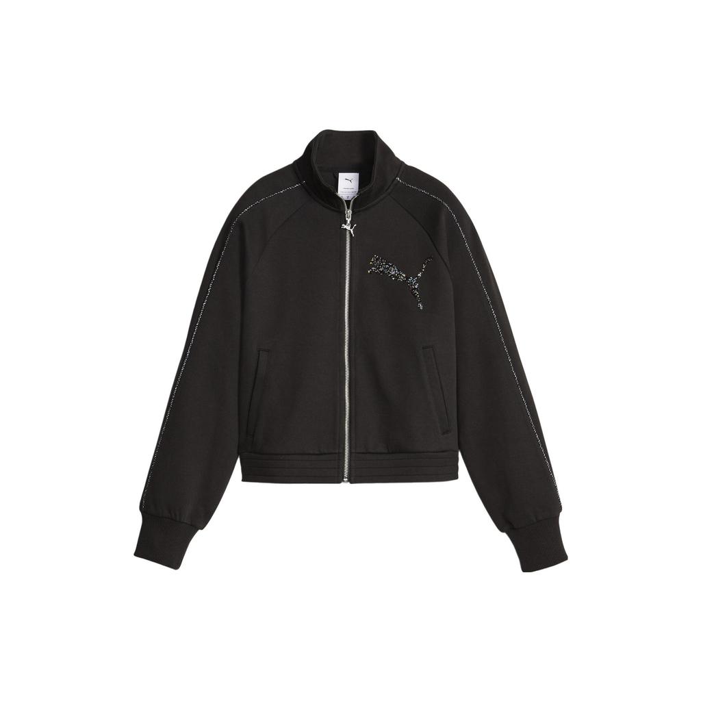Puma T7 Track Jacket Retro Sports Stand Collar Jacket Women Jacket Black 622251-01
