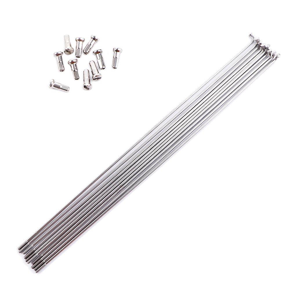 10Pcs 14G Bicycle Spokes With Nipples Stainless Steel Mountain Road Bike High Strength Bicycle Spokes 240mm-305mm