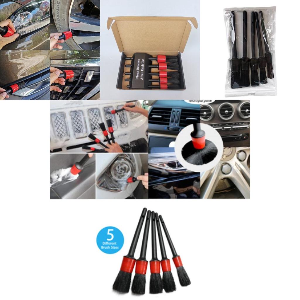 Ultimate Cleaning Solution 5pcs Car Detailing Brush Set For Wheels Engine Air Vents More