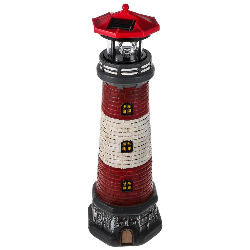 

Solar Lighthouse Outdoor Led Solar Powered Lighthouse Light Garden Statue Decorative Landscape Lamp Outside Yard Lawn 2026 NEW 12x12x37.5cm красный