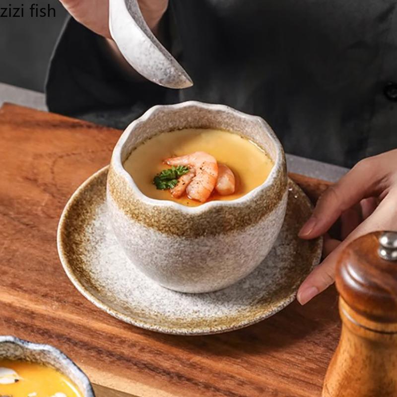 Vintage kreativní keramická miska ve tvaru vaječné skořápky, miska na napařované vejce, dezertní miska na svačinu, polévkové misky, molekulární kuchyně, speciální nádobí