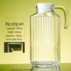Shangqi 1800ml Striped Glass Water Pitcher with Lid