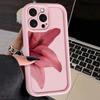 Lily Flower Print Silicone Matte Phone Case For iPhone 16 15 14 13 12 11 Pro Max XS XR X 7 8 15 16 Plus 16E SE2 Shockproof Cover