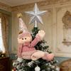 Yousheng Rosa Schneemann Vorhang Raffhalter Plüsch Schneemann Vorhang Schnalle Cartoon Vorhanghalter für Feiertags-Heimfenster Weihnachtsbaumspitze Dekoration